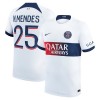 Maillot de Supporter Paris Saint-Germain N.Mendes 25 Extérieur 2023-24 Pour Homme